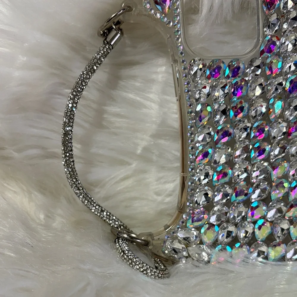 Rhinestone Phone Case with Strap- IPhone 14 Plus